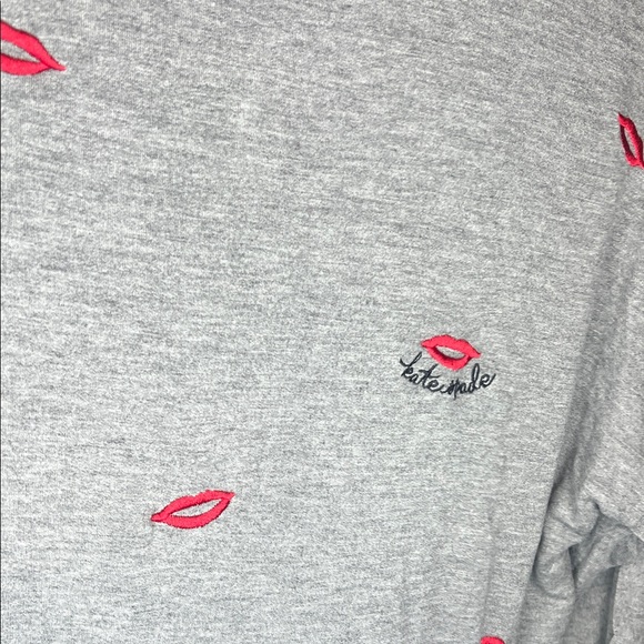 Kate Spade Gray Pajama Set with Red Lips - Picture 4 of 4